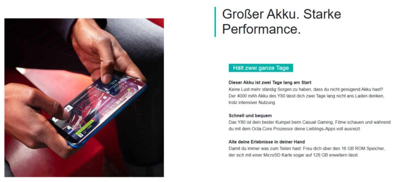 Smartphone Handy WIKO Y80 mit 4G Dualsim