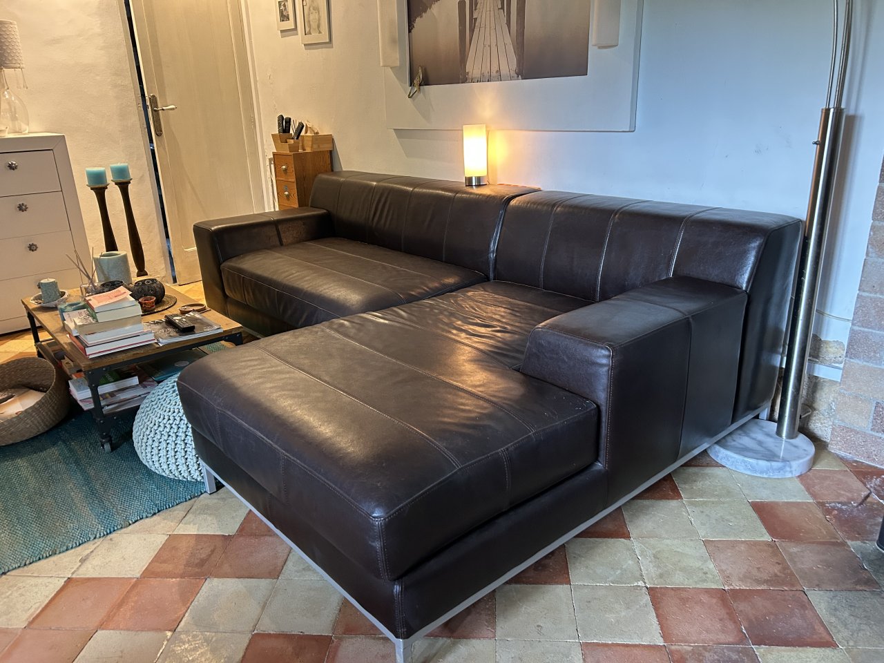Leather sofa Ikea