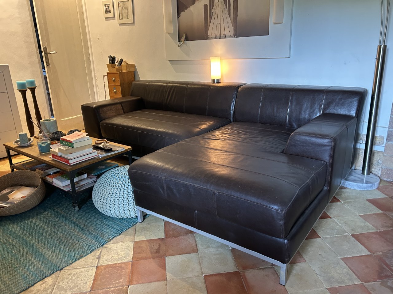 Leather sofa Ikea