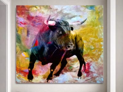 Spanish Bulls - Art on Canvas  170x100cm
