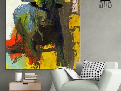 Spanish Bulls - Art on Canvas  170x100cm
