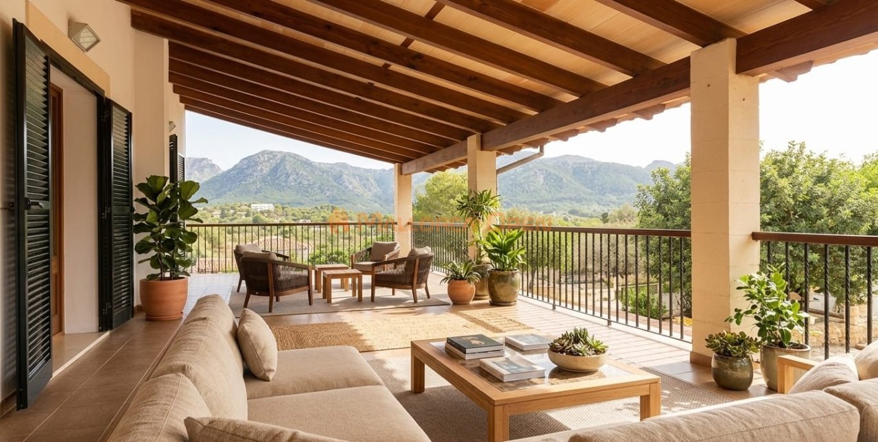 Spektakuläres Dorfhaus in Campanet mit Blick auf die Tramuntana