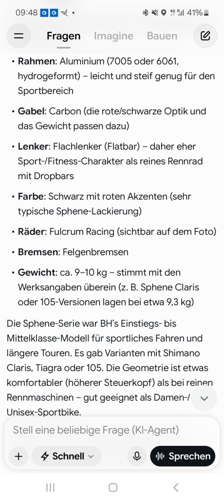 Sport Fitness Rad,  9 kg, UNISEX, Damen/Herrenrad