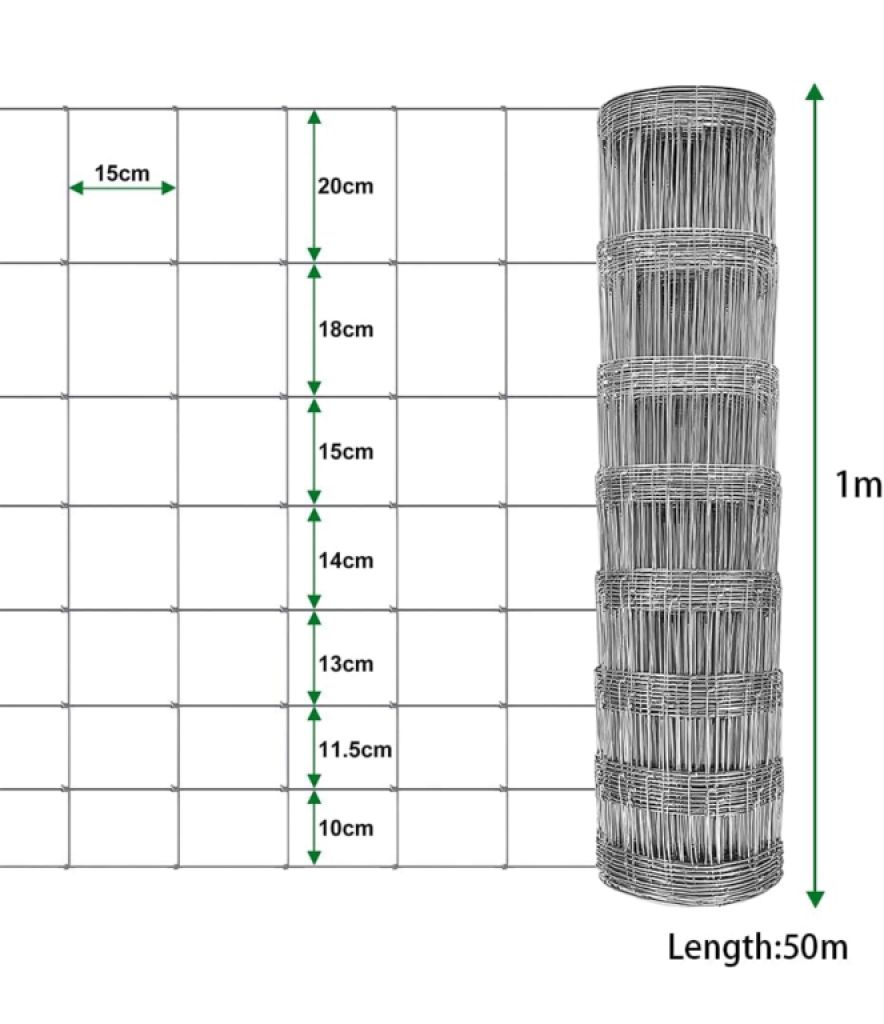 Stabiler Metall Zaun für Viehzucht 25m  Gartenzaun 1 meter hoch