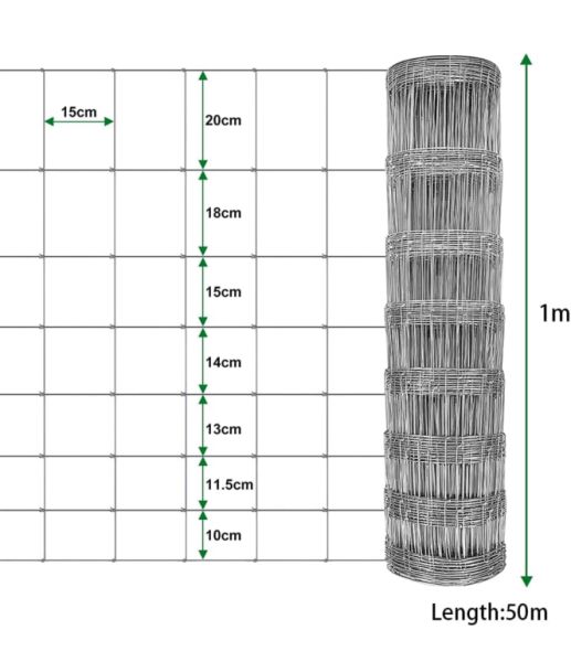 Stabiler Metall Zaun für Viehzucht 25m  Gartenzaun 1 meter hoch