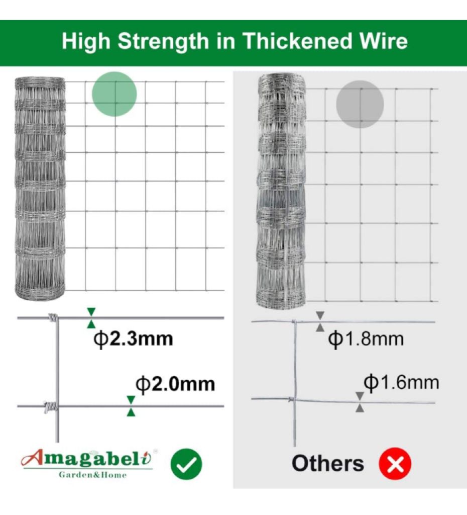 Stabiler Metall Zaun für Viehzucht 25m  Gartenzaun 1 meter hoch