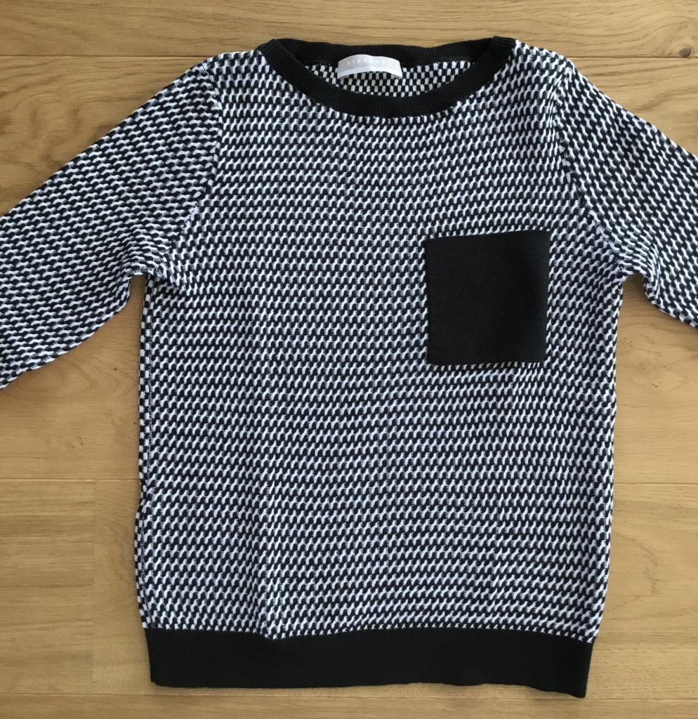 STEFANEL Edler Pullover, Gr.S, Schwarz Weiß NEU!