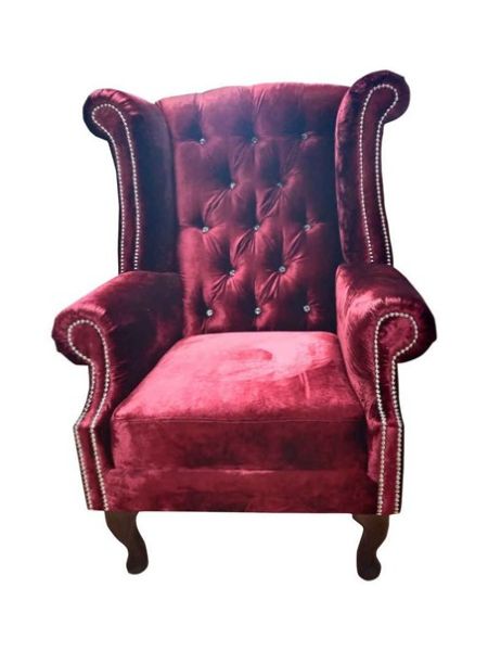 Looking for 2 dark red fireplace armchairs
