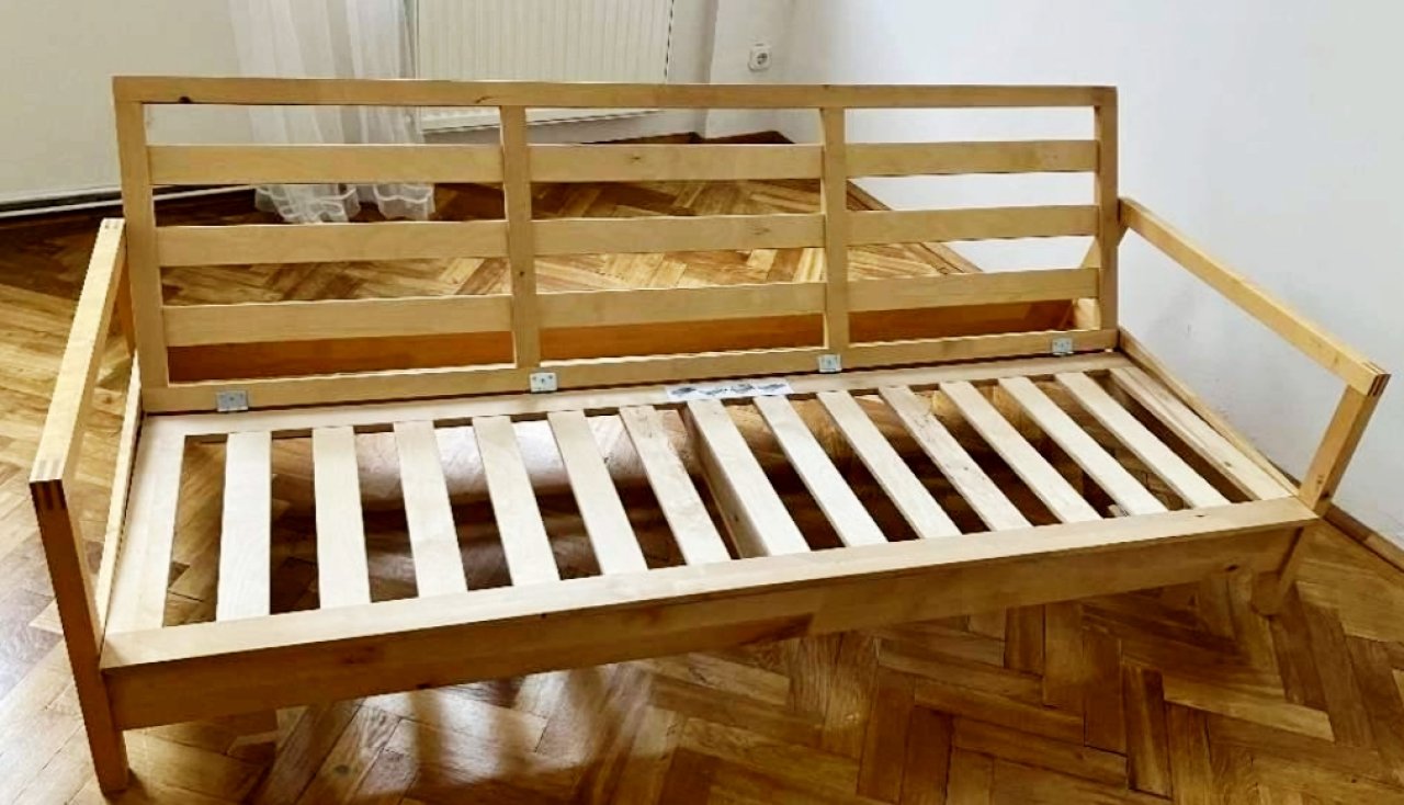 BUSCO cama individual o estructura de sofá de madera maciza