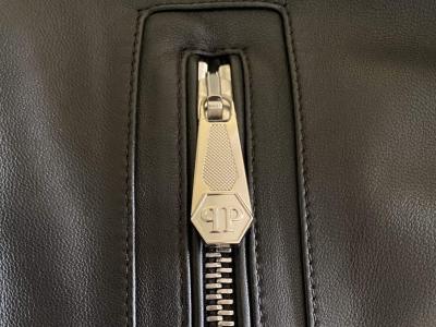 Superedle Nappa Lederjacke von Philipp Plein, Größe XL