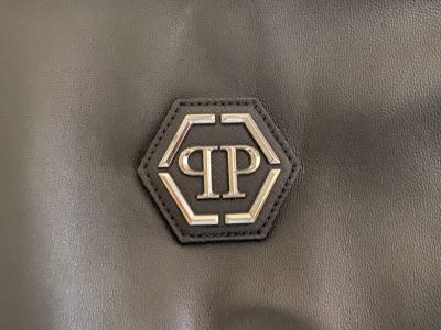 Superedle Nappa Lederjacke von Philipp Plein, Größe XL