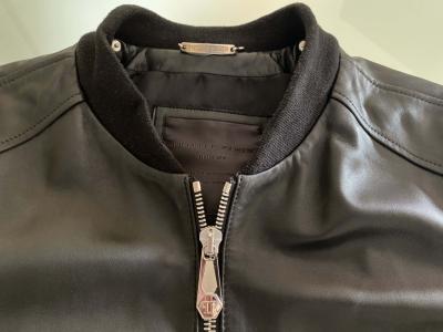 Superedle Nappa Lederjacke von Philipp Plein, Größe XL