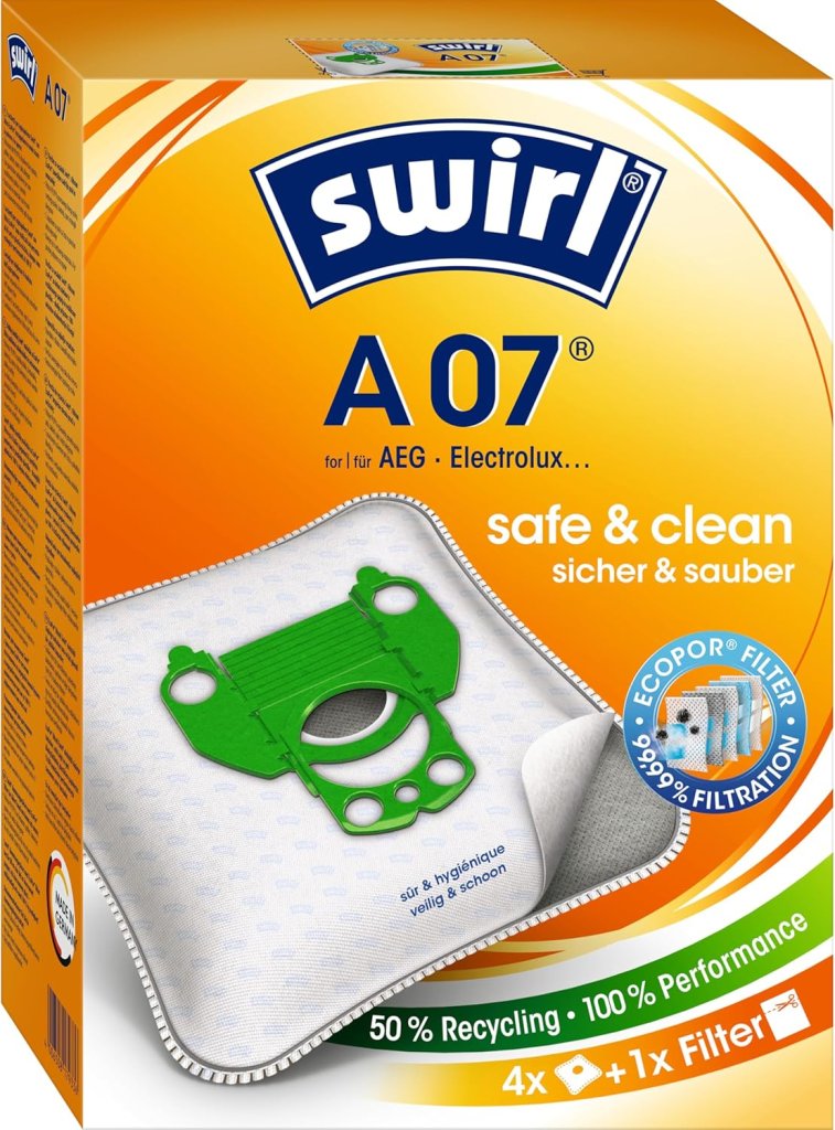 Swirl 179336 A 07 AirSpace Staubsaugerbeutel NEU 4 Stück