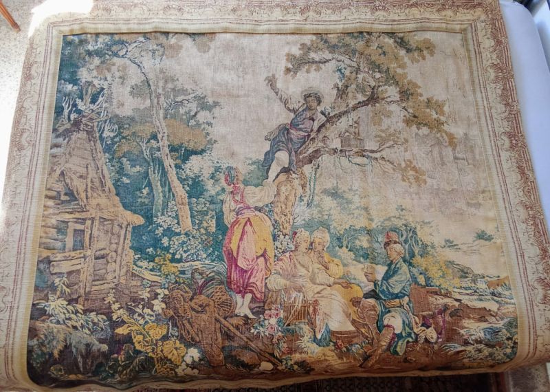 Scene-rich, multicolored gobelin – France, circa 1850