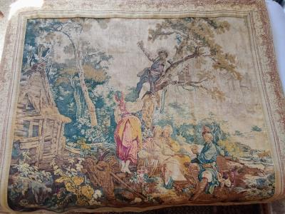 Scene-rich, multicolored gobelin – France, circa 1850