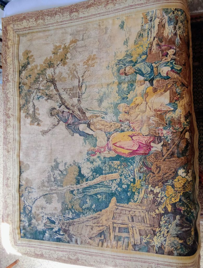 Scene-rich, multicolored gobelin – France, circa 1850