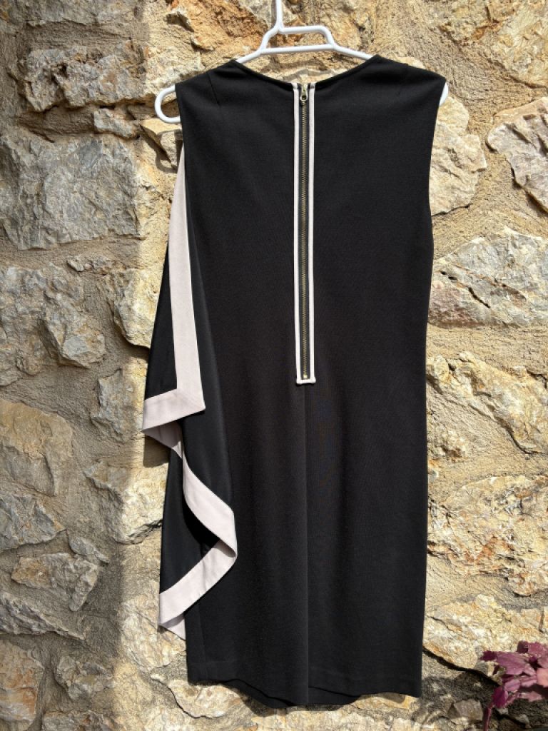 Ted Baker black tunic dress with drape - small