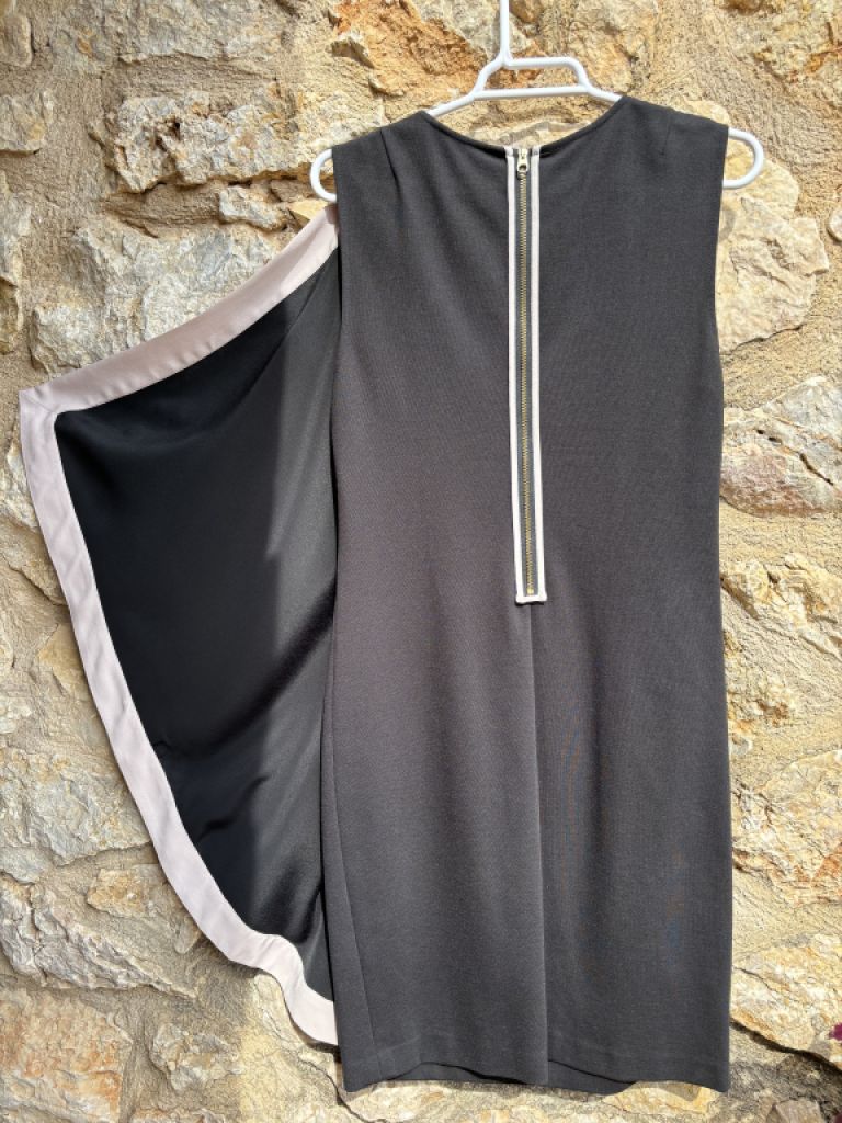 Ted Baker black tunic dress with drape - small