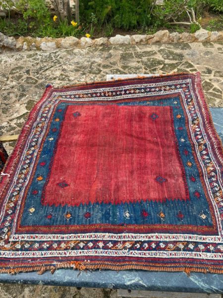 Small antique Moroccan Kilim rug
