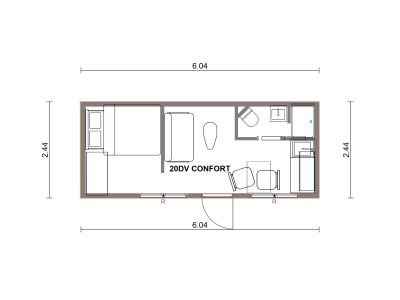 TINY Haus 20ft DV Container mit Küche & Bad