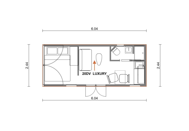 TINY Haus 20ft DV Container mit Küche & Bad