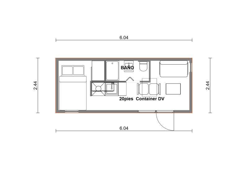 TINY Haus 20ft DV Container mit Küche & Bad