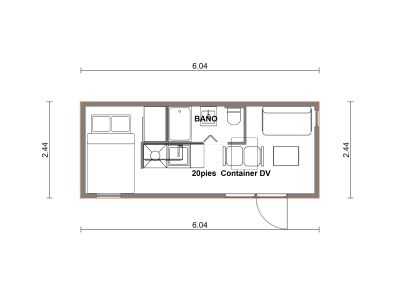 TINY Haus 20ft DV Container mit Küche & Bad