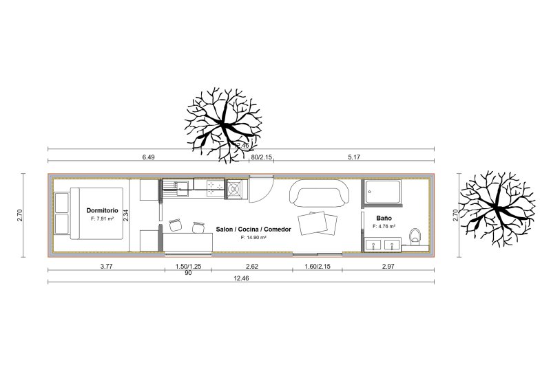 TINY Haus 40ft DV Container - Einzugsbereit m. Küche, Bad, Lounge...