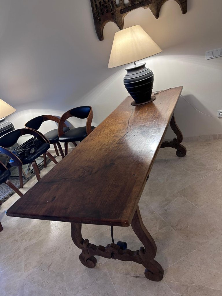 Table, 218x77 solid, antique