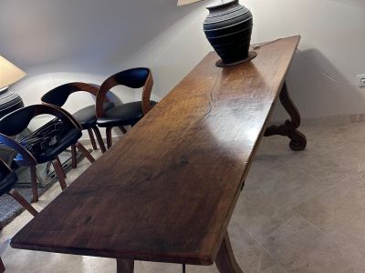 Table, 218x77 solid, antique