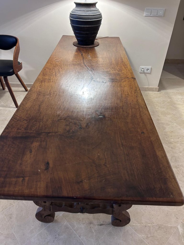 Table, 218x77 solid, antique