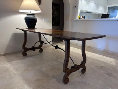 Table, 218x77 solid, antique