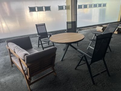 Tisch mit Stühle Alu Teak