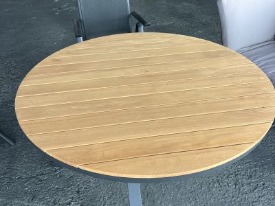 Tisch mit Stühle Alu Teak