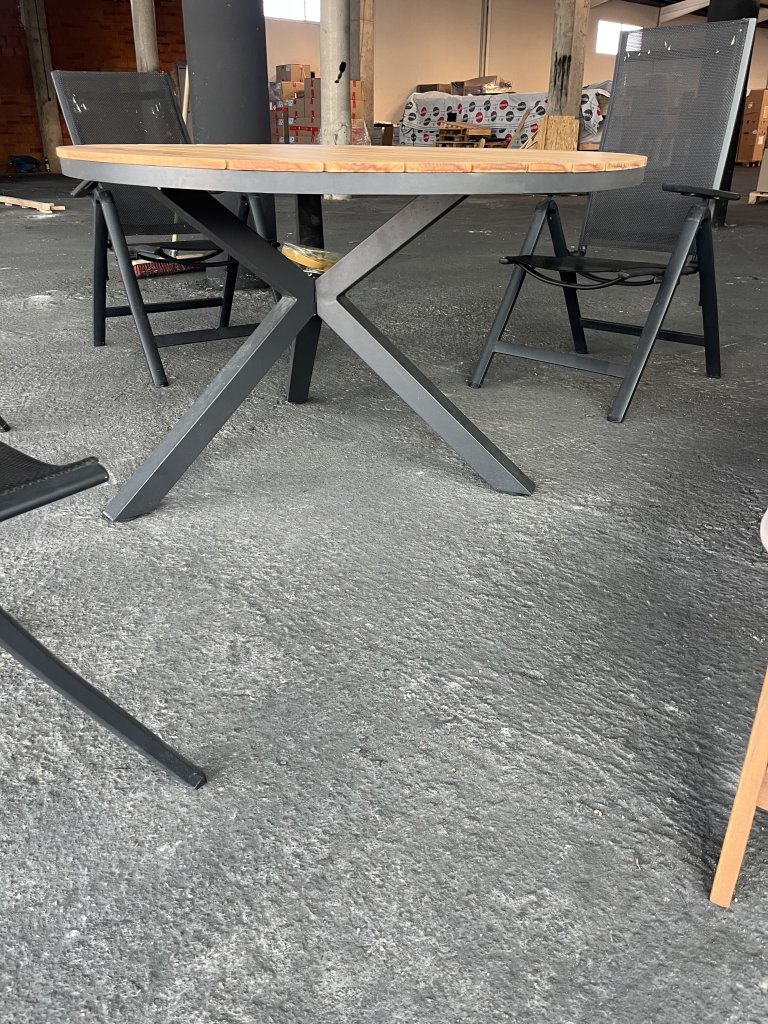 Tisch mit Stühle Alu Teak