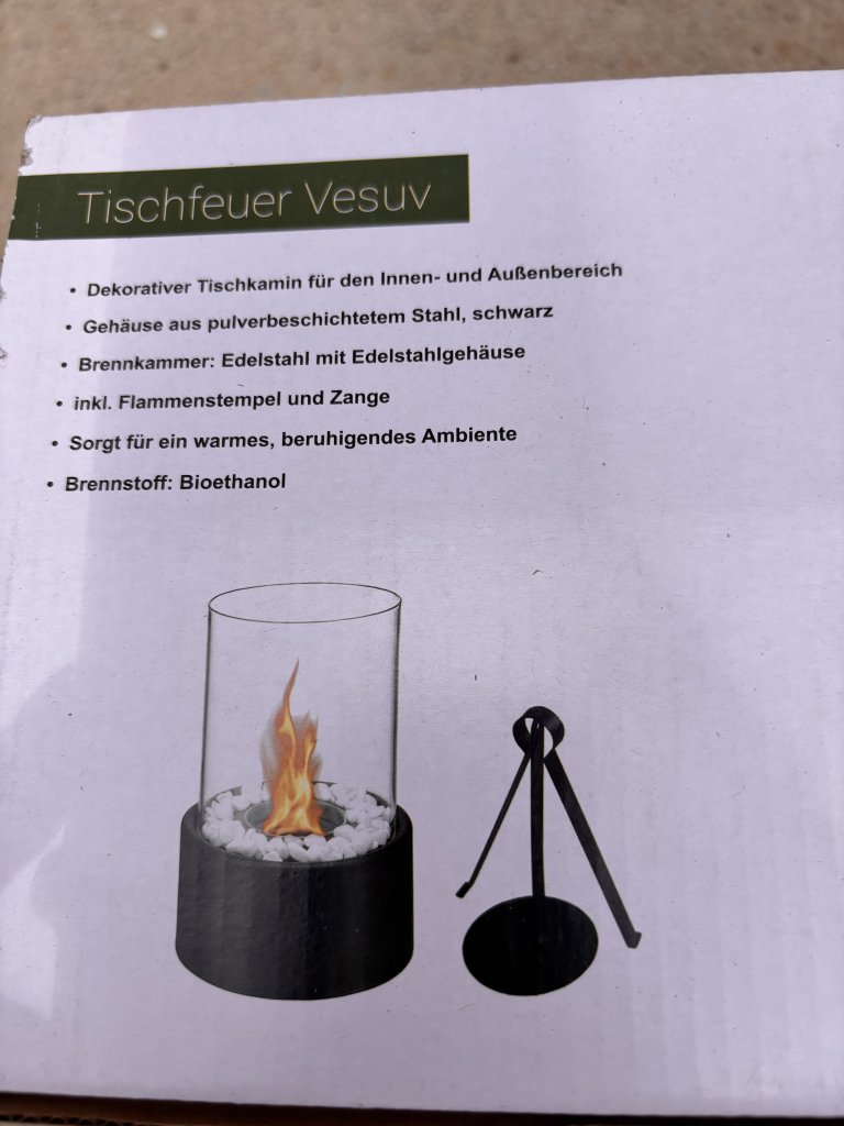 Tischfeuer VESUV Neu & OVP mit Brennstoff