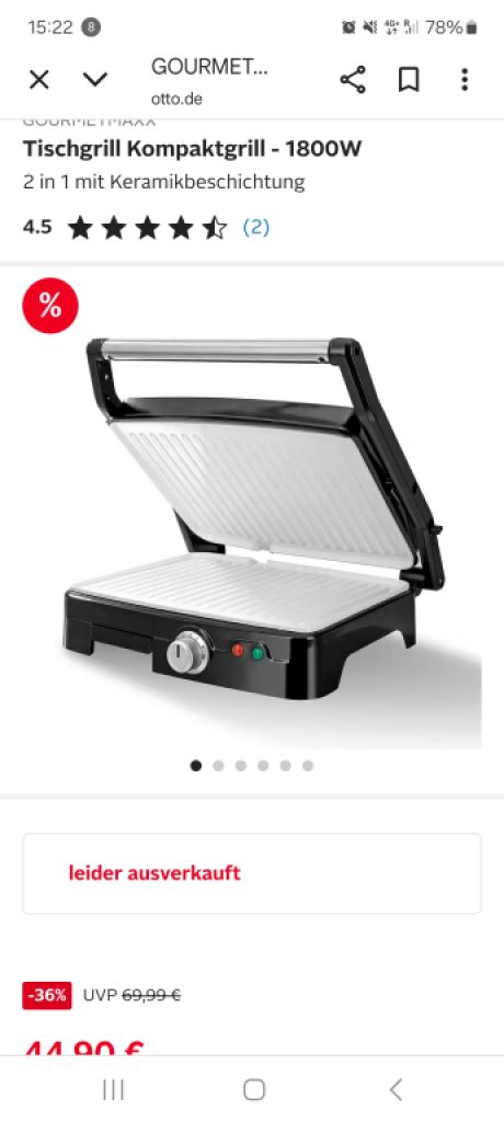 Tischgrill mit Keramikplatten Gourmetmaxx