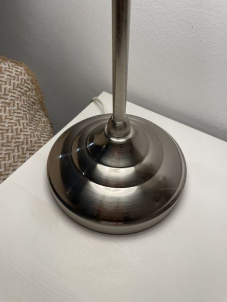 Lámparas de mesa de acero inoxidable con pantalla blanca - lámparas de noche