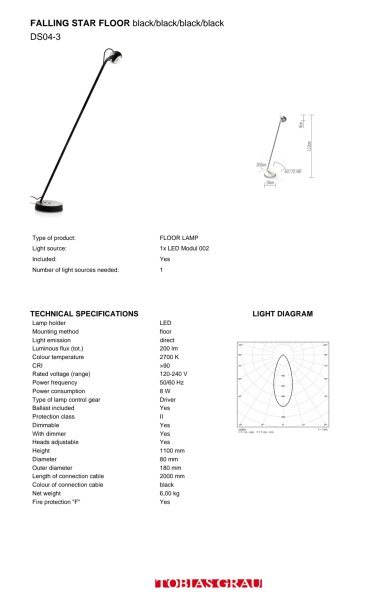TOBIAS GRAU Designer Floor Lamp Falling Star Floor DS04-3