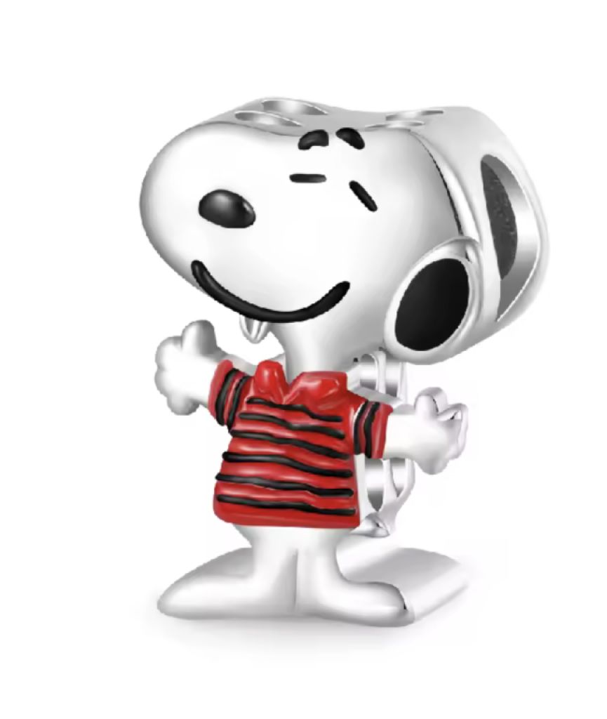 Bonitos Peanuts Charms / Beads de plata 925 para un collar o pulsera Pandora / Snoopy / Woodstock