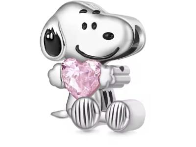 Bonitos Peanuts Charms / Beads de plata 925 para un collar o pulsera Pandora / Snoopy / Woodstock