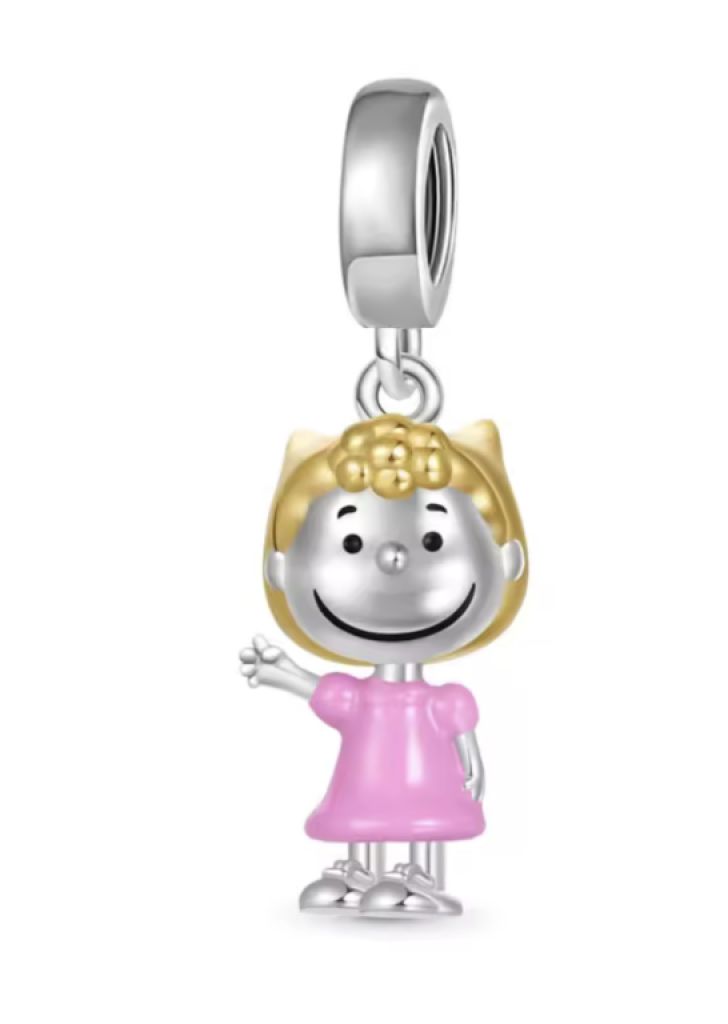 Bonitos Peanuts Charms / Beads de plata 925 para un collar o pulsera Pandora / Snoopy / Woodstock