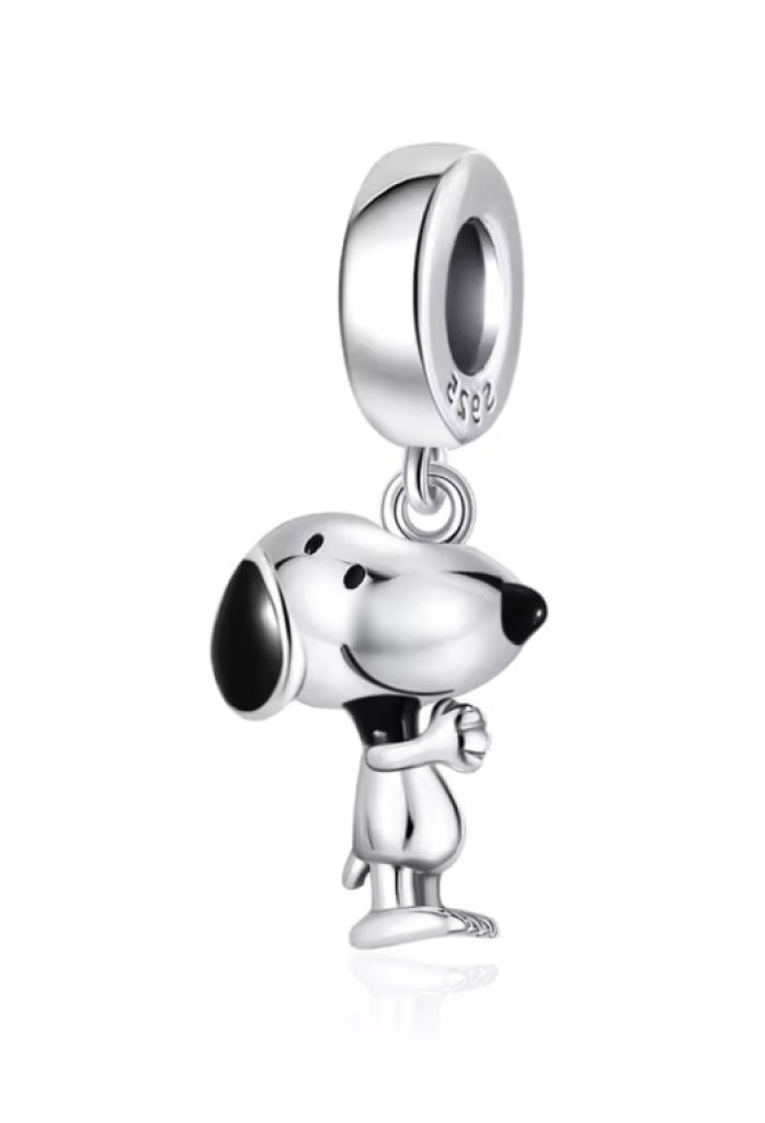 Bonitos Peanuts Charms / Beads de plata 925 para un collar o pulsera Pandora / Snoopy / Woodstock