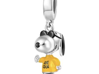 Bonitos Peanuts Charms / Beads de plata 925 para un collar o pulsera Pandora / Snoopy / Woodstock