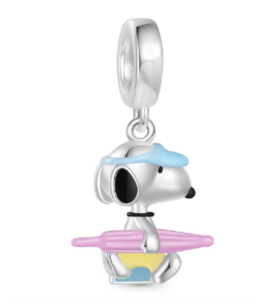 Bonitos Peanuts Charms / Beads de plata 925 para un collar o pulsera Pandora / Snoopy / Woodstock
