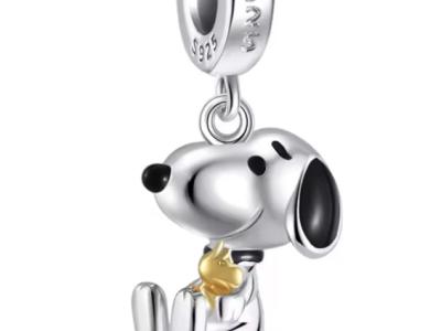Bonitos Peanuts Charms / Beads de plata 925 para un collar o pulsera Pandora / Snoopy / Woodstock