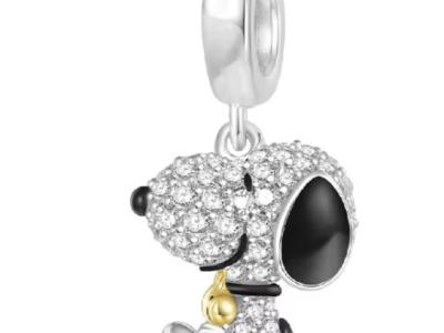 Bonitos Peanuts Charms / Beads de plata 925 para un collar o pulsera Pandora / Snoopy / Woodstock