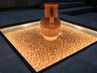 Magnífica fuente de diseño de ánforas incl. recipiente, bomba e iluminación