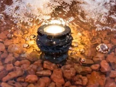 Magnífica fuente de diseño de ánforas incl. recipiente, bomba e iluminación