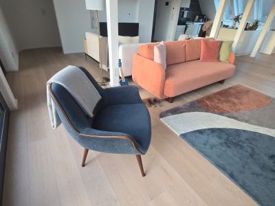 Top Designer-Sofa (ausziehbar) mit Sessel und passendem Teppich